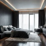 Sugee Vaayu Ashok Nagar Mulund West 2 BHK Dark Theme Master Bedroom With Premium Finishes