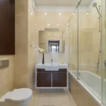 Sugee Vaayu Ashok Nagar Mulund West 4 BHK Modern Bathroom With Glass Shower And Vanity Counter