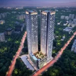 ugee Vaayu Ashok Nagar Mulund West Twin Tower Exterior Elevation At Night With Skyline View