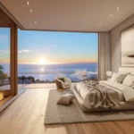 The Manor Babulnath Dadi Seth Lane Malabar Hill 4 BHK Bedroom Interior With Sunrise Sea View Wooden Flooring Cozy Bed And Premium Decor