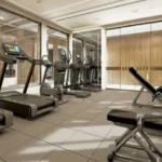 The Manor Babulnath Dadi Seth Lane Malabar Hill 4 BHK Gym Interior With Treadmills Workout Equipment Glass Walls And Modern Fitness Setup