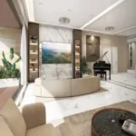 The Manor Babulnath Dadi Seth Lane Malabar Hill 4 BHK Living Area With Premium Sofa Seating Piano Setup Large Windows And Elegant Interiors