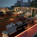 The Manor Babulnath Dadi Seth Lane Malabar Hill 4 BHK Rooftop Seating Area With Outdoor Lounge Lighting City View And Premium Deck Design