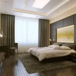Viyaara Altiora Shivaji Park Dadar 2 BHK Bedroom With Wood Panel Walls Soft Lighting And TV Unit