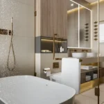Viyaara Altiora Shivaji Park Dadar 2 BHK Bathroom With Freestanding Tub Glass Partition