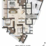 Yogi Sea Union Park Pali Hill Khar West 3 BHK Typical Apartment Layout Floor Plan