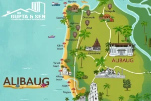 Map of Alibaug and Main Areas for Investing