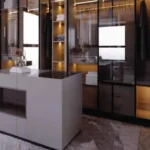 The Manor Babulnath Dadi Seth Lane Malabar Hill 4 BHK Walk In Wardrobe With Glass Cabinets Island Storage Lighting And Premium Closet Design