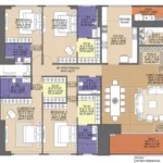 25 Downtown Mahalaxmi 4 BHK Detailed Residence Floor Plan