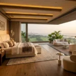 25 Downtown Mahalaxmi 5 BHK Private Bedroom Interior With Wooden Ceiling And Outdoor Lounge Deck