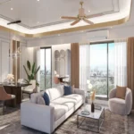 3 BHK Akasa Shivaji Park Dadar Contemporary Living And Dining Area With Large Windows