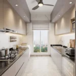 3 BHK Akasa Shivaji Park Dadar Modern Parallel Kitchen Interior With Full Height Cabinets