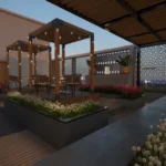 3 BHK Akasa Shivaji Park Dadar Rooftop Gazebo Seating Area With Evening Lighting