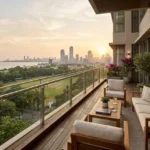 3 BHK Akasa Shivaji Park Dadar Spacious Outdoor Balcony Seating With Sea And City View