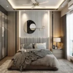 3 BHK Akasa Shivaji Park Dadar Stylish Bedroom With Glass Wardrobes And Accent Wall