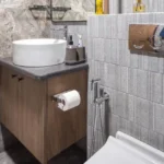3 BHK Bungalow Green Garden Chembur Mumbai Bathroom With Basin Cabinet Wall Mounted Toilet Hand Shower