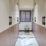 3 BHK Bungalow Green Garden Chembur Mumbai Walk In Wardrobe Passage With Storage Cabinets
