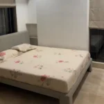 3 BHK Lotus Ananya JVPD Juhu Floral Bedcover Low Platform Bed Roman Blind Bedroom