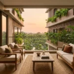 3 BHK Mahindra Rainforest LBS Road Kanjur covered balcony seating area
