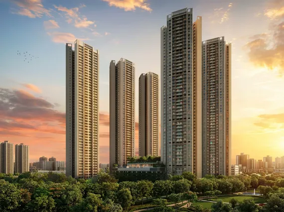 3 BHK Mahindra Rainforest LBS Road Kanjur residential towers surrounded by landscaped greenery