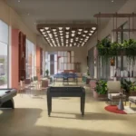 3 BHK Mahindra Rainforest LBS Road Kanjur indoor games lounge with foosball tables lounge seating and indoor plants
