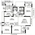 3 BHK Tranquil Bay Prabhadevi 1300 Sq Ft Floor Plan
