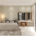 3 BHK Vrindavan Malad West Spacious Bedroom Interior With Dressing Vanity Setup