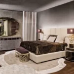 4 BHK Casa Solaris Siolim Goa Chocolate Velvet Bed White Fur Rug Luxury Bedroom