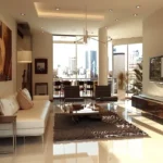 4 BHK Rustomjee Crown Tower C Prabhadevi White Sectional Statement Art Cityview Living Room