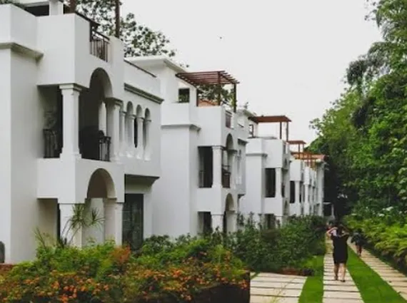 4 BHK Villa Magic Arr Estate Goa Row Villa Exterior View With Landscaped Pathway