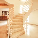 6 BHK Villa Clover Hills Kondhwa Pune Curved Marble Staircase With White Railing