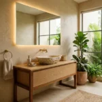 6 BHK Villa KMD Hills Awas Alibaug Designer Stone Bathroom With Indoor Tropical Plants