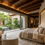6 BHK Villa KMD Hills Awas Alibaug Private Courtyard Bedroom With Modern Tropical Interiors