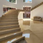 7 BHK Villa Panchgani Mahabaleshwar Interior Double Height Entrance Lobby With Staircase Marble Flooring Glass Windows