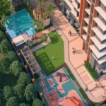Agarwal Florence SV Road Goregaon West Aerial View Of Amenities With Swimming Pool Kids Play Area Landscaped Lawn
