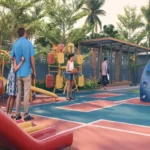 Agarwal Florence SV Road Goregaon West Kids Play Area With Slides Outdoor Seating Colorful Flooring And Landscaped Surroundings