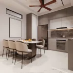 Agarwal Floresta Upper Govind Nagar Malad East 3 BHK Modern Dining And Kitchen Area With Dining Table Modular Cabinets