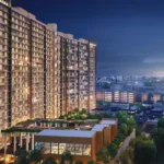 Altavista Lal Dongar Chembur Warm Facade Multi Tower Podium Level Dusk Lit Exterior