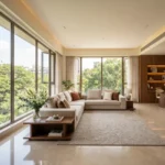 Anupama 6th Road Chembur 3 BHK Living Room With Full Height Glass Windows