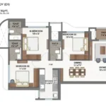 Ashar Merac Wagle Estate Thane West 3 BHK Floor Plan