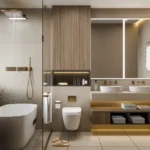 Breeze 91 Borivali West 3 BHK Gold Fixture Rain Shower Freestanding Tub Bathroom