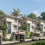 Casa Solaris Siolim Goa Multi Unit Row Villa White Facade Palm Lined Tropical Street Exterior