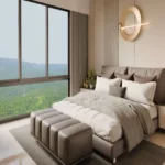 Claremont Gokuldham Goregaon East 3 BHK Bedroom With Large Windows Soft Furnishing Scenic Green View