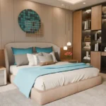 Claremont Gokuldham Goregaon East 3 BHK Bedroom With Built In Wardrobe Soft Lighting Contemporary Furniture