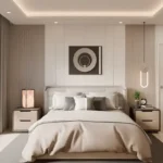 Claremont Gokuldham Goregaon East 3 BHK Master Bedroom With Modern Interior Bedside Lighting Large Window And Elegant Design