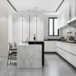 Claremont Gokuldham Goregaon East 3 BHK Modular Kitchen With Central Island Sleek Cabinets Built In Appliances And Minimal Modern Layout