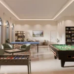 Claremont Gokuldham Goregaon East Indoor Games Room With Billiards Table Table Tennis Foosball Seating Area And Recreational Space