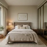 El Dorado Sea Facing Flats Worli 4 BHK Sophisticated Master Bedroom Interior With Neutral Tones and Expansive Windows