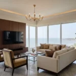 El Dorado Sea Facing Flats Worli 4 BHK Spacious Living Room Featuring Floor-To-Ceiling Windows