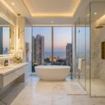 El Dorado Sea Facing Flats Worli 4 BHK Opulent Bathroom Featuring A Standalone Bathtub